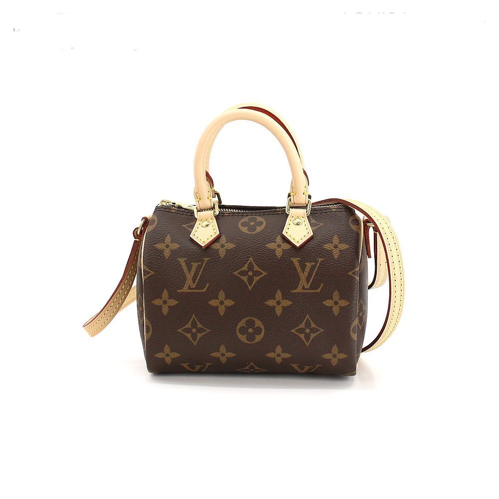 Louis Vuitton Monogram Nano Speedy Shoulder Bag Brown